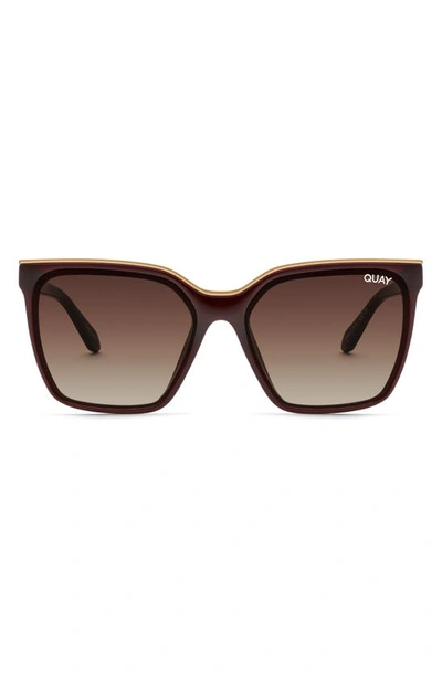 Shop Quay Level Up 51mm Square Sunglasses In Chocolate/ Brown Gradient