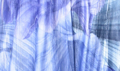 Komarov Abstract Print Charmeuse & Lace Cocktail Midi Dress In Leaf Flow