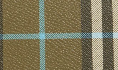 Shop Burberry Hannah Check Coated Canvas Wallet On A Chain In Olive Green