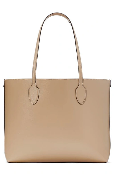 Shop Kate Spade Large Bleecker Leather Tote In Timeless Taupe