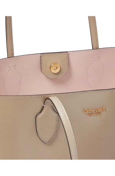 Shop Kate Spade Large Bleecker Leather Tote In Timeless Taupe