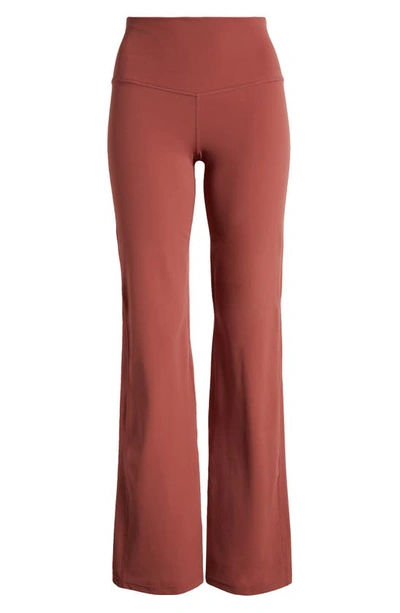 Shop Zella Studio Luxe High Waist Flare Pants In Red Jelly