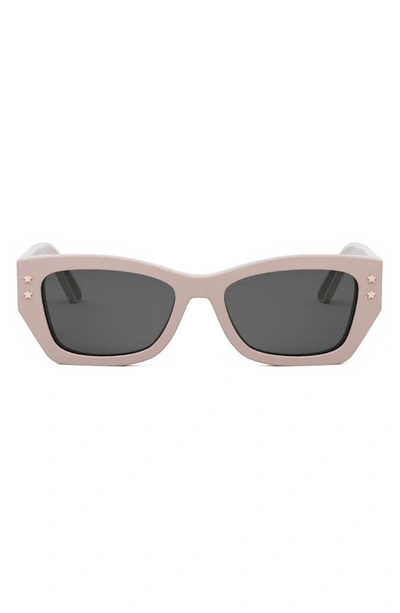 Shop Dior 'pacific S2u 53mm Square Sunglasses In Shiny Pink / Smoke