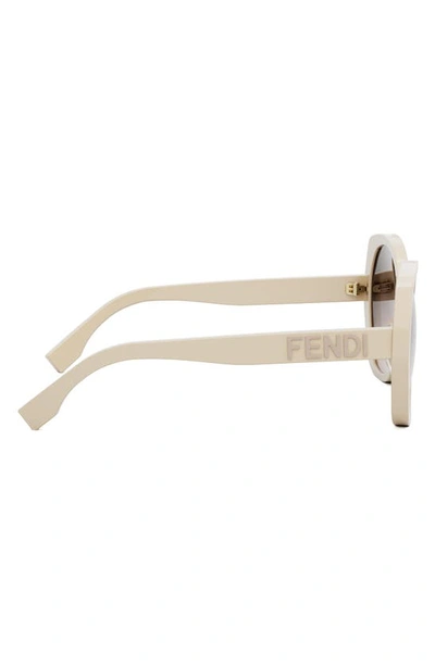 Shop Fendi The  Lettering 57mm Gradient Butterfly Sunglasses In Shiny Beige / Gradient Brown