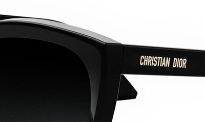 Shop Dior ‘midnight R1i 54mm Butterfly Sunglasses In Shiny Black / Gradient Smoke