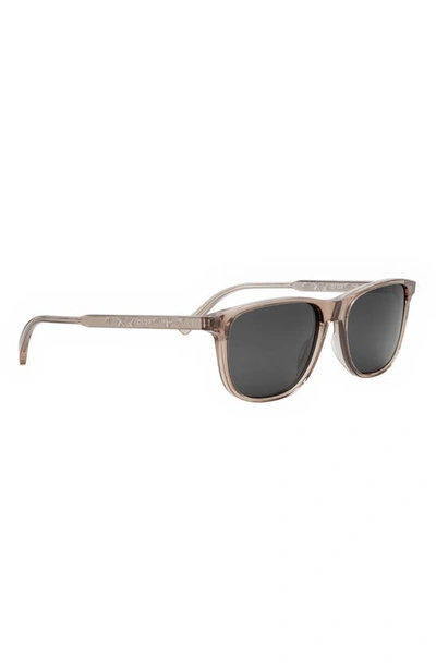 Shop Dior In S3i 56mm Rectangular Sunglasses In Shiny Pink / Smoke