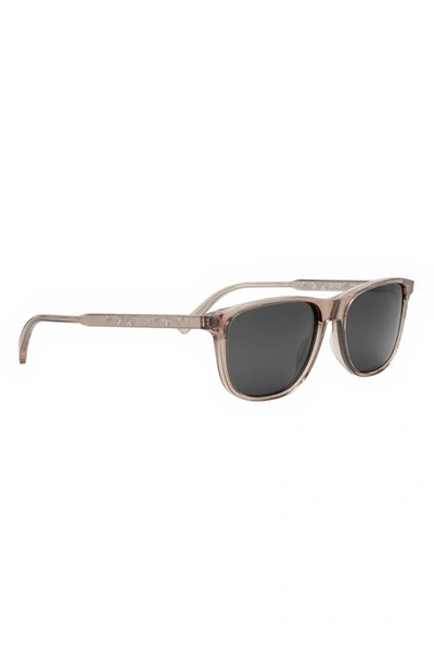 Dior In 56mm Rectangular Sunglasses In Shiny Pink / Smoke