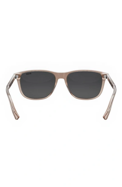 Dior In 56mm Rectangular Sunglasses In Shiny Pink / Smoke