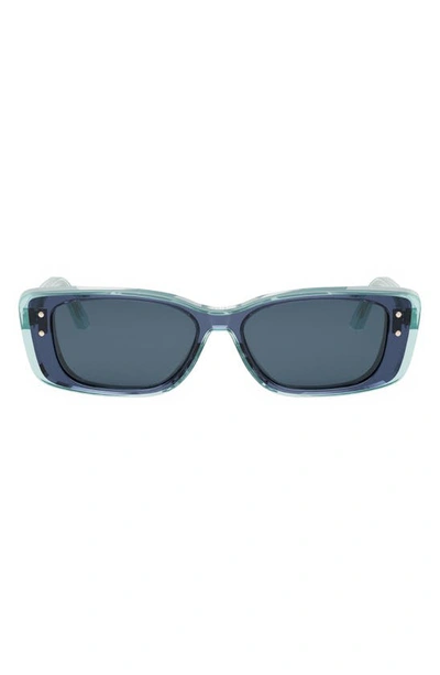 Shop Dior ‘highlight S2i 53mm Rectangular Sunglasses In Shiny Blue / Blue