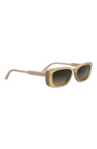 Shop Dior ‘highlight S2i 53mm Rectangular Sunglasses In Shiny Yellow / Gradient Green