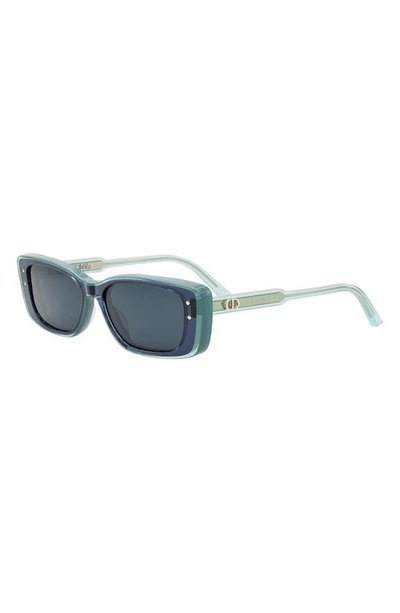 Shop Dior ‘highlight S2i 53mm Rectangular Sunglasses In Shiny Blue / Blue