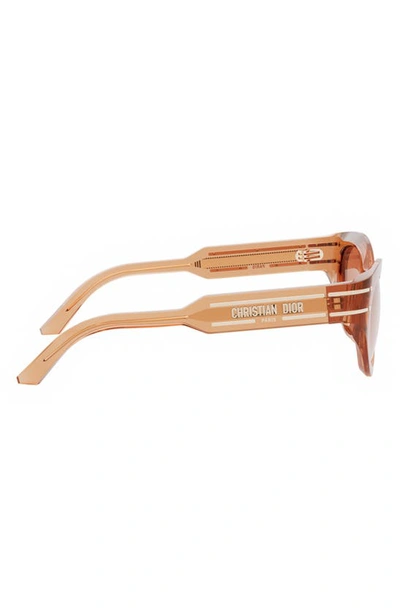 Shop Dior ‘signature B7i 52mm Cat Eye Sunglasses In Shiny Orange / Brown