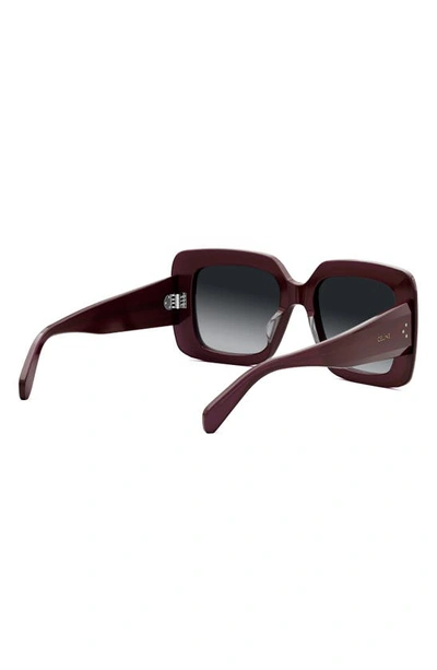 Shop Celine Bold 3 Dots Square Sunglasses In Shiny Bordeaux / Smoke