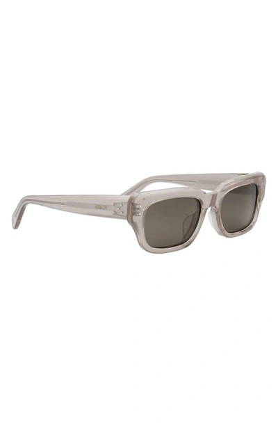 Shop Celine Bold 3 Dot Rectangular Sunglasses In Beige/ Brown