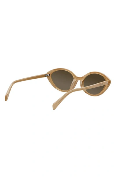Shop Celine Cat Eye Sunglasses In Beige/ Brown
