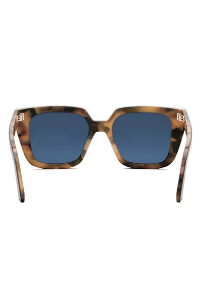 Shop Dior 'midnight S1i 53mm Square Sunglasses In Havana / Blue