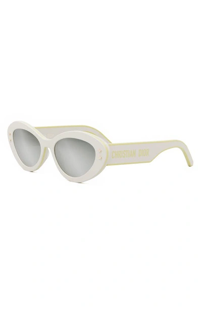 Shop Dior 'pacific B1u 53mm Butterfly Sunglasses In Ivory / Brown