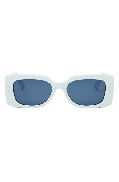 Shop Dior 'pacific S1u 53mm Rectangular Sunglasses In Shiny Light Blue / Blue