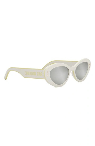 Shop Dior 'pacific B1u 53mm Butterfly Sunglasses In Ivory / Brown