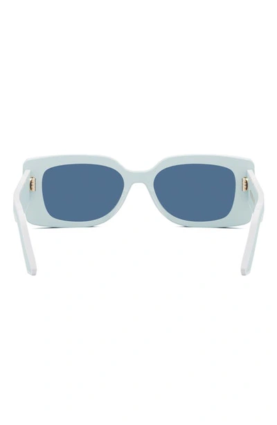 Shop Dior 'pacific S1u 53mm Rectangular Sunglasses In Shiny Light Blue / Blue