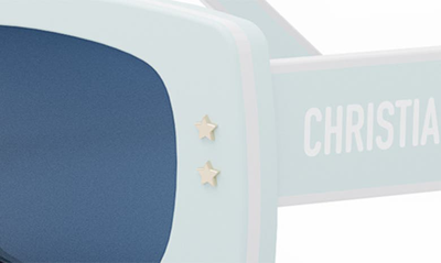 Shop Dior 'pacific S1u 53mm Rectangular Sunglasses In Shiny Light Blue / Blue