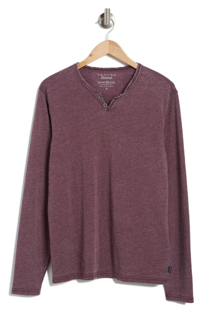 Shop Lucky Brand Long Sleeve Henley In Winetasting