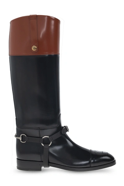 Shop Gucci Black Leather Boots In New