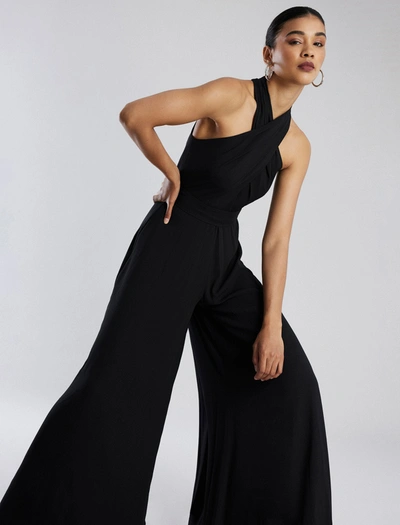 Shop Bcbgmaxazria Garth Halter Jumpsuit In Black