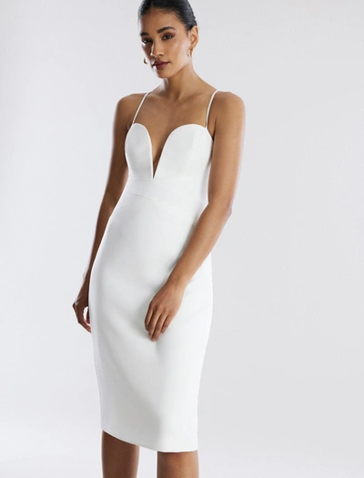 Shop Bcbgmaxazria Kynlee Bodycon Midi Dress In Off White
