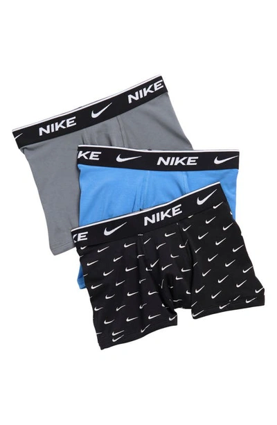 Shop Nike Kids' Assorted 3-pack Stretch Cotton Boxer Briefs In Black/ White
