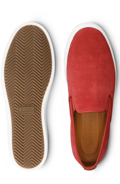 Shop Allen Edmonds Holden Beach Slip-on Sneaker In Crimson