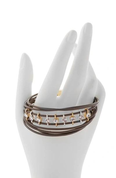 Saachi Crystal Bracelet In Brown