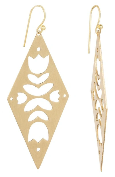 Shop Saachi Thalia Floral Cutout Drop Earrings In Gold