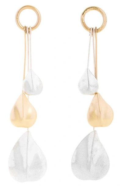 Shop Saachi Triplicity Leaf Drop Earrings In Gold