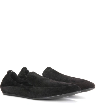 Shop Lanvin Suede Loafers In Llack