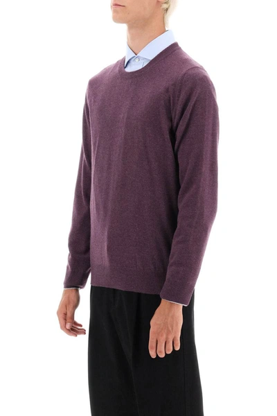 Shop Brunello Cucinelli Cashmere Crewneck Sweater In Purple