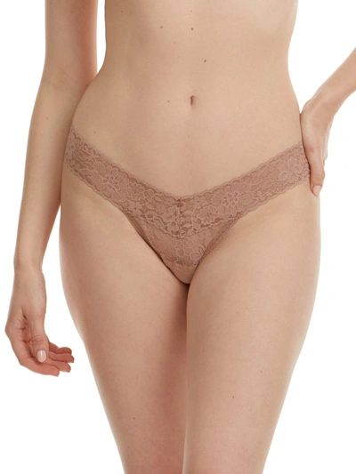 Shop Hanky Panky Daily Lace Petite Thong In Beige