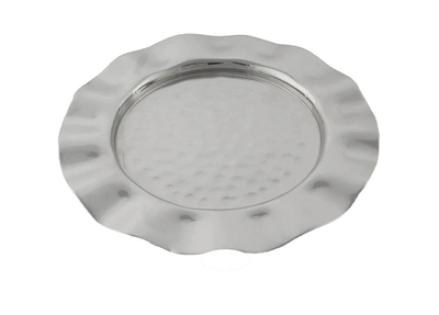 Shop Classic Touch Decor Stainless Steel Plates With Wavy Rim
