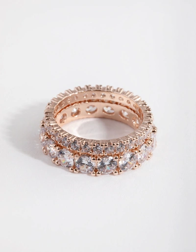 Lovisa Rose Gold Double Band Set Ring In Multi
