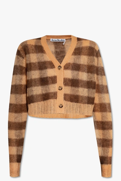 Shop Acne Studios Brown Cropped Cardigan In New