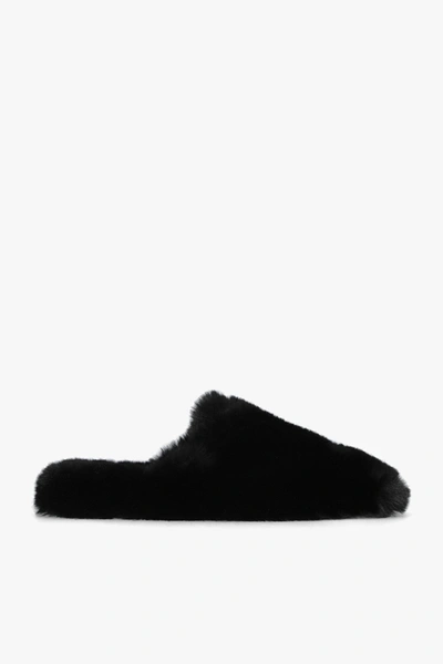 Shop Balenciaga Black ‘teddy' Fur Slides In New