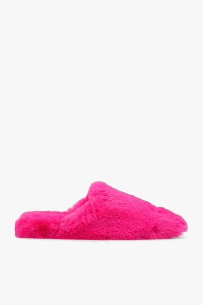 Shop Balenciaga Pink ‘teddy' Fur Slides In New