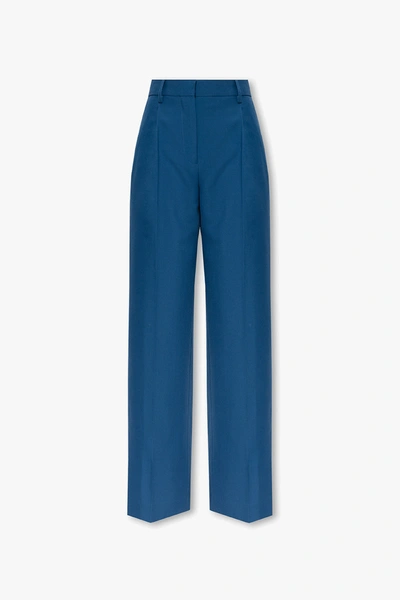 Shop Burberry Blue ‘anny' Pleat-front Trousers In New