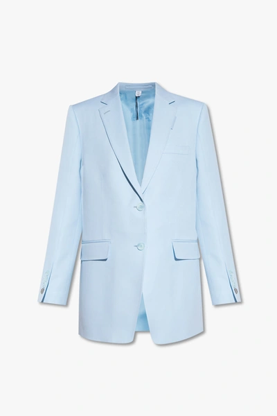 Shop Burberry Light Blue ‘loulou' Single-breasted Blazer In New