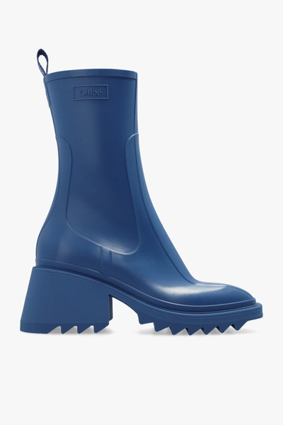 Shop Chloé Blue ‘betty' Heeled Rain Boots In New