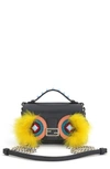 FENDI 'Double Micro' Calfskin Leather, Genuine Snakeskin & Genuine Fox Fur Baguette