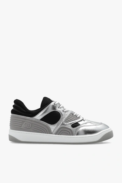 Shop Gucci Silver ‘basket' Sneakers In New