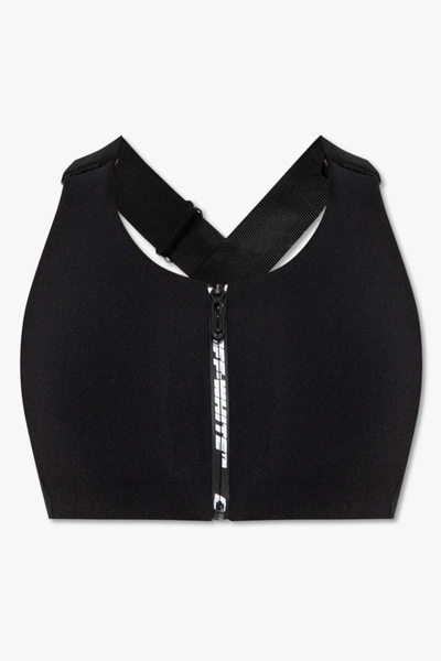 Shop Off-white Black Crop Top With Logo In New