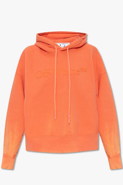 Shop Off-white Orange Logo Hoodie In New