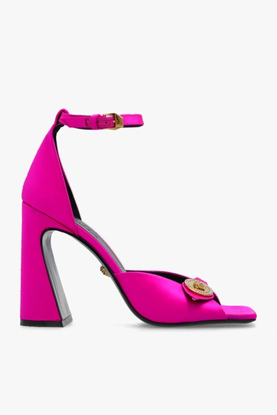 Shop Versace Pink Heeled Sandals In New
